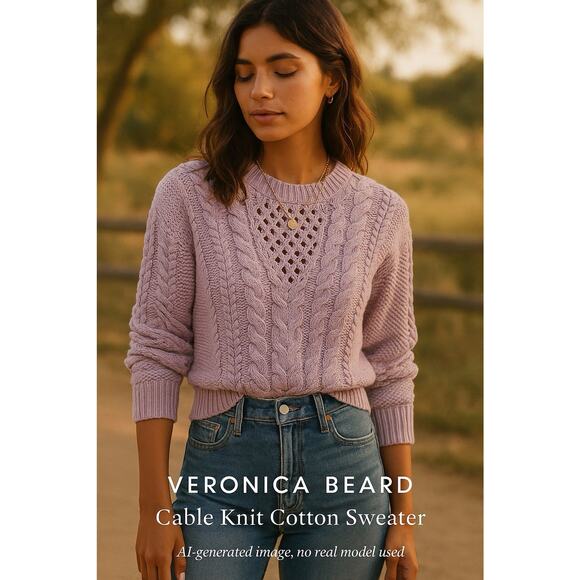Veronica Beard Lavendar Sweater 100% Cotton M - Picture 1 of 5
